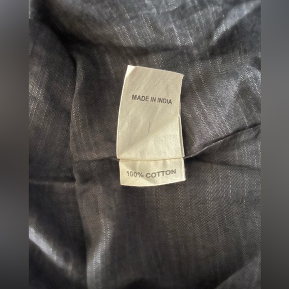 NWT FABINDIA Men's Slate Gray Khadi Woven Cotton Nehru Kurta Sz 38 Comfort M / L - Picture 9 of 9